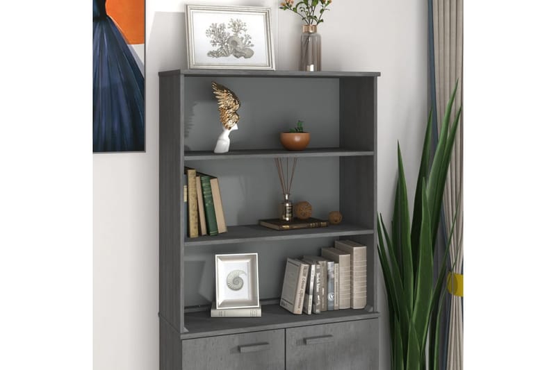 beBasic Överdel till högskåp mörkgrå 85x35x100 cm massiv furu - Förvaring - Förvaringsmöbler - Byrå