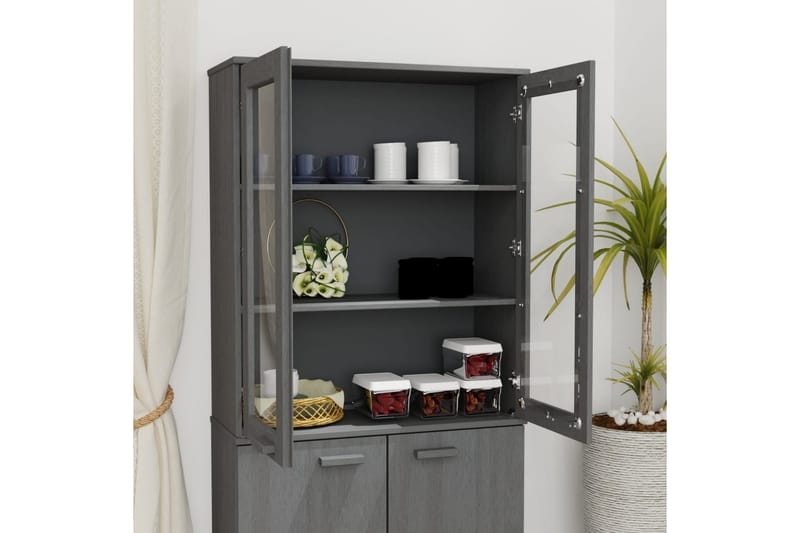 beBasic Överdel till högskåp mörkgrå 85x35x100 cm massiv furu - Förvaring - Förvaringsmöbler - Byrå