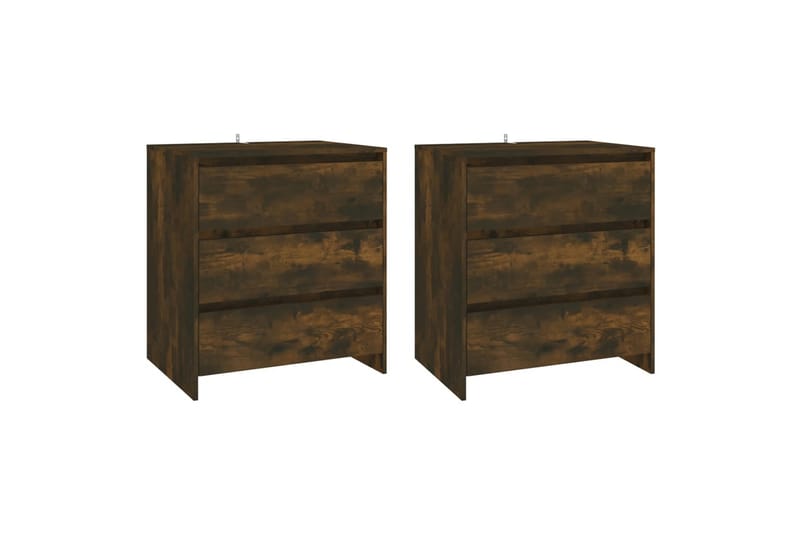 beBasic Sidobord 3 delar rökfärgad ek konstruerat trä - Förvaring - Förvaringsmöbler - Skänkar & sideboards