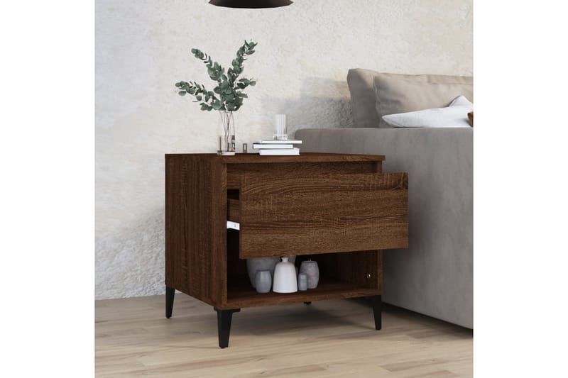 beBasic Sidobord brun ek 50x46x50 cm konstruerat trä - Förvaring - Förvaringsmöbler - Skänkar & sideboards