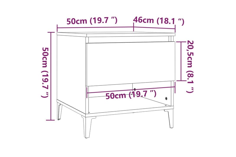 beBasic Sidobord grå sonoma 50x46x50 cm konstruerat trä - Förvaring - Förvaringsmöbler - Skänkar & sideboards
