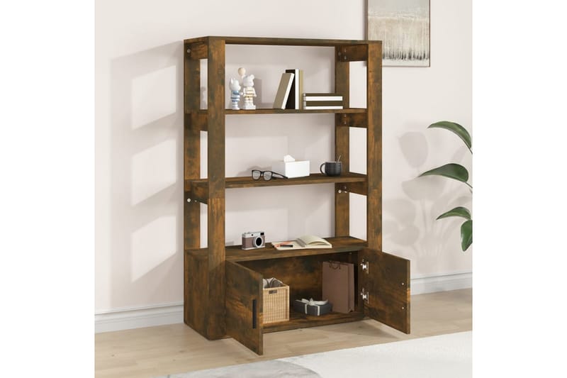 beBasic Sidobord rökfärgad ek 80x30x119,5 cm konstruerat trä - Förvaring - Förvaringsmöbler - Skänkar & sideboards