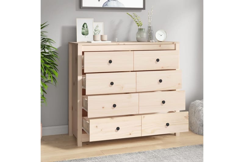 beBasic Sidoskåp 100x40x90 cm massiv furu - Förvaring - Förvaringsmöbler - Skänkar & sideboards