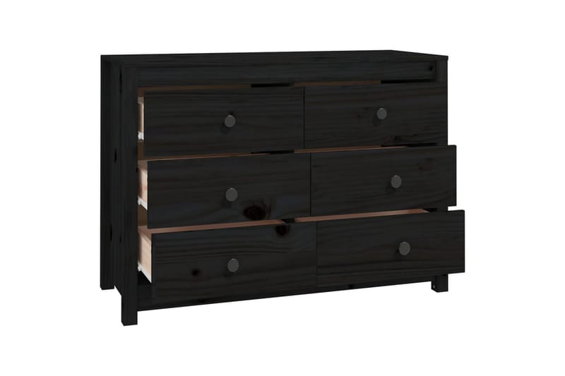 beBasic Sidoskåp svart 100x40x72 cm massiv furu - Förvaring - Förvaringsmöbler - Skänkar & sideboards