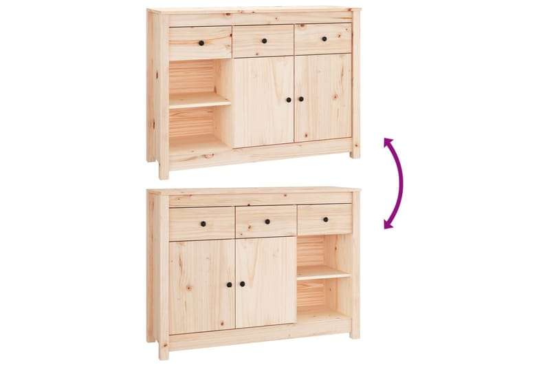 beBasic Skänk 100x35x74 cm massiv furu - Förvaring - Förvaringsmöbler - Skänkar & sideboards