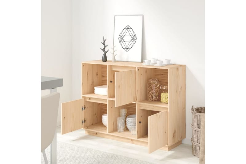 beBasic Skänk 110,5x35x80 cm massiv furu - Förvaring - Förvaringsmöbler - Skänkar & sideboards