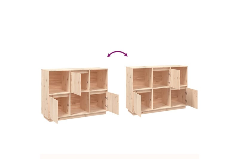 beBasic Skänk 110,5x35x80 cm massiv furu - Förvaring - Förvaringsmöbler - Skänkar & sideboards