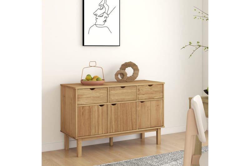 beBasic Skänk 114x43x73,5 cm massiv furu - Förvaring - Förvaringsmöbler - Skänkar & sideboards