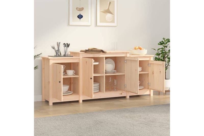 beBasic Skänk 164x37x68 cm massiv furu - Förvaring - Förvaringsmöbler - Skänkar & sideboards