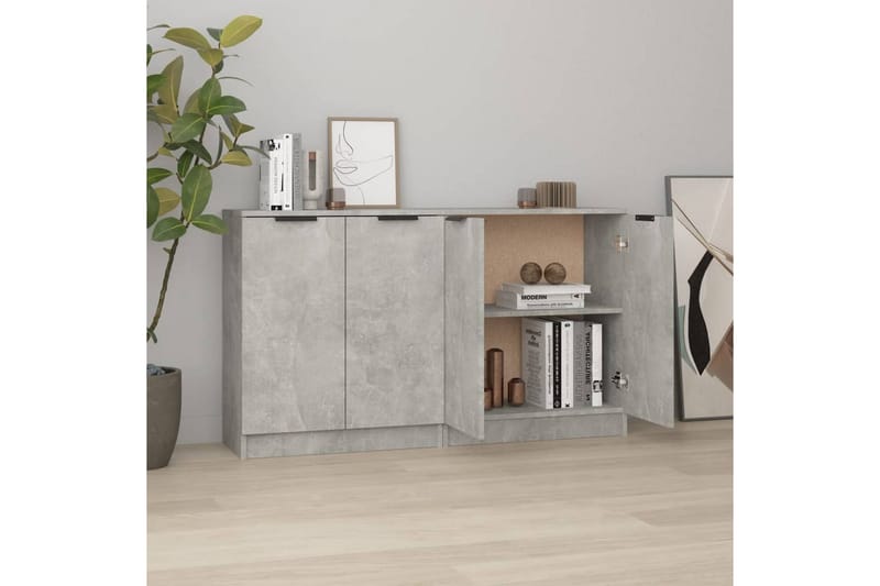 beBasic Skänk 2 st betonggrå 60x30x70 cm konstruerat trä - Förvaring - Förvaringsmöbler - Skänkar & sideboards