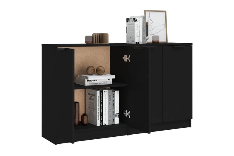 beBasic Skänk 2 st svart 60x30x70 cm konstruerat trä - Förvaring - Förvaringsmöbler - Skänkar & sideboards