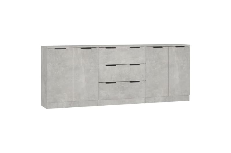beBasic Skänk 3 delar betonggrå konstruerat trä - Förvaring - Förvaringsmöbler - Skänkar & sideboards