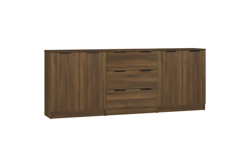 beBasic Skänk 3 delar brun ek konstruerat trä - Förvaring - Förvaringsmöbler - Skänkar & sideboards