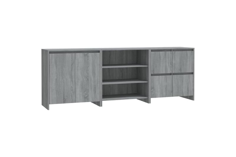 beBasic Skänk 3 delar grå sonoma-ek konstruerat trä - Förvaring - Förvaringsmöbler - Skänkar & sideboards
