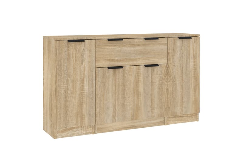 beBasic Skänk 3 delar Sonoma ek konstruerat trä - Förvaring - Förvaringsmöbler - Skänkar & sideboards