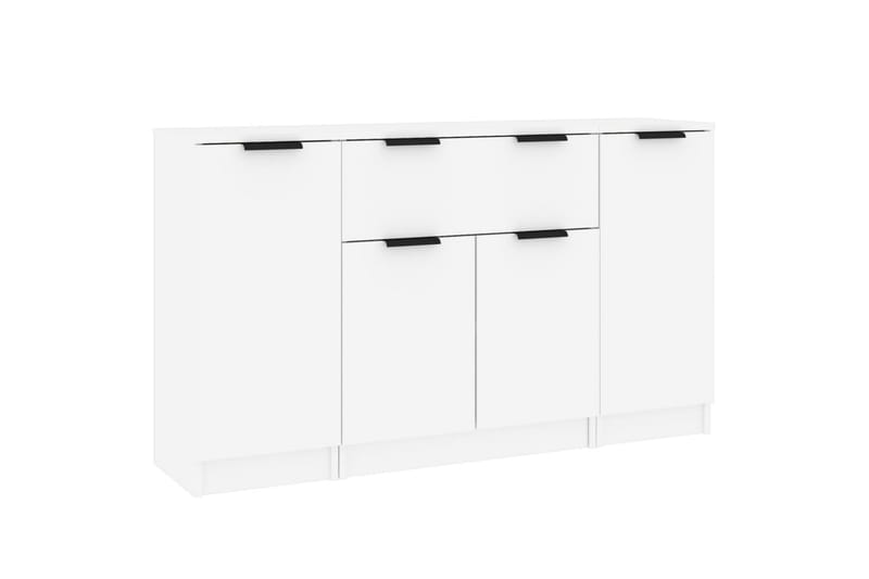 beBasic Skänk 3 delar Vit konstruerat trä - Förvaring - Förvaringsmöbler - Skänkar & sideboards