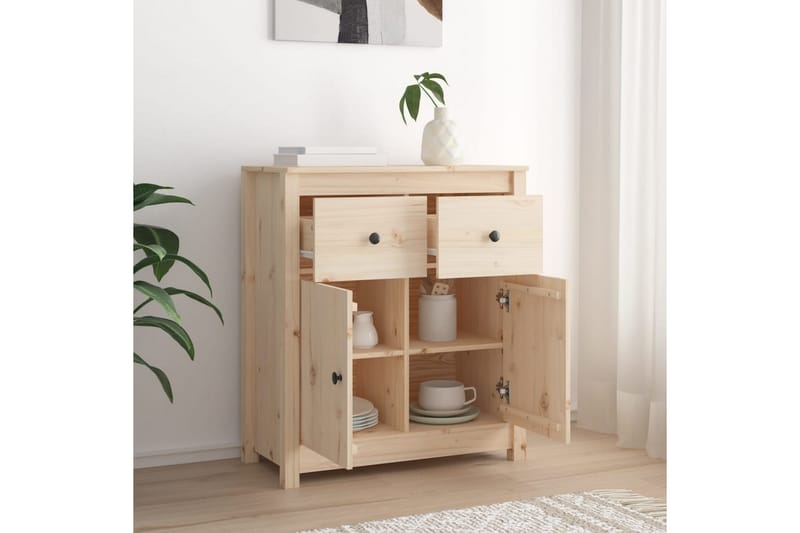beBasic Skänk 70x35x80 cm massiv furu - Förvaring - Förvaringsmöbler - Skänkar & sideboards