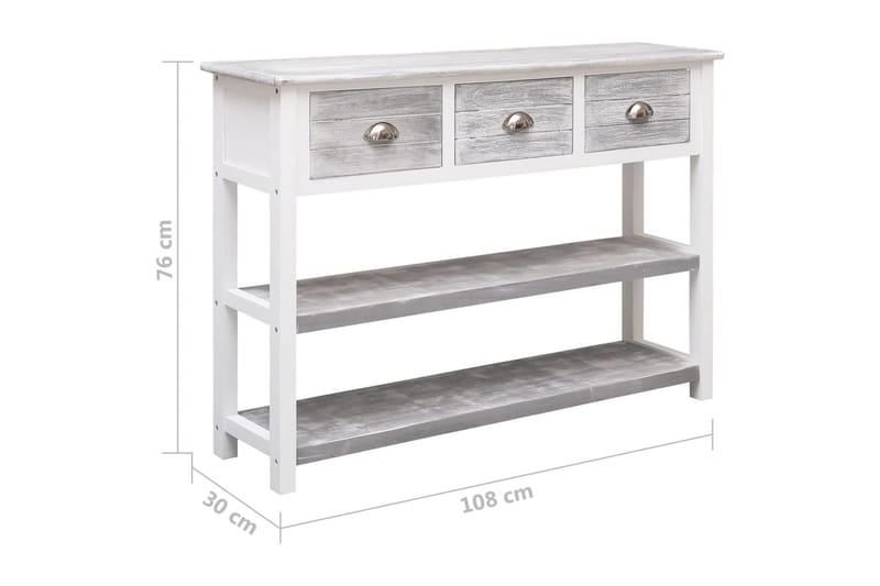 beBasic Skänk antikgrå 108x30x76 cm massivt kejsarträ - Förvaring - Förvaringsmöbler - Skänkar & sideboards