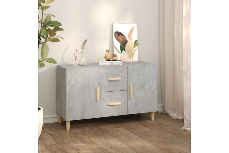 beBasic Skänk betonggrå 100x36x60 cm konstruerat trä - Förvaring - Förvaringsmöbler - Skänkar & sideboards