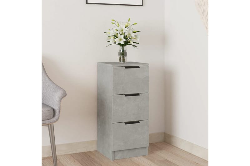 beBasic Skänk betonggrå 30x30x70 cm konstruerat trä - Förvaring - Förvaringsmöbler - Skänkar & sideboards