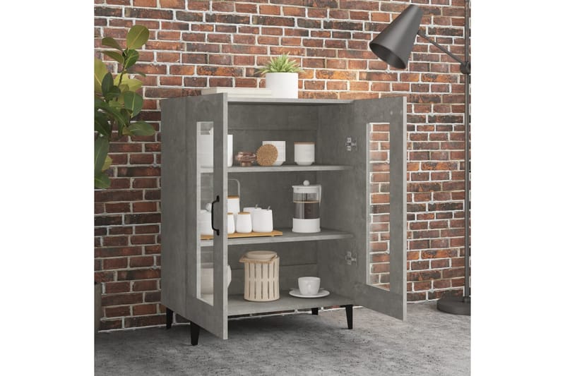 beBasic Skänk betonggrå 69,5x34x90 cm konstruerat trä - Förvaring - Förvaringsmöbler - Skänkar & sideboards