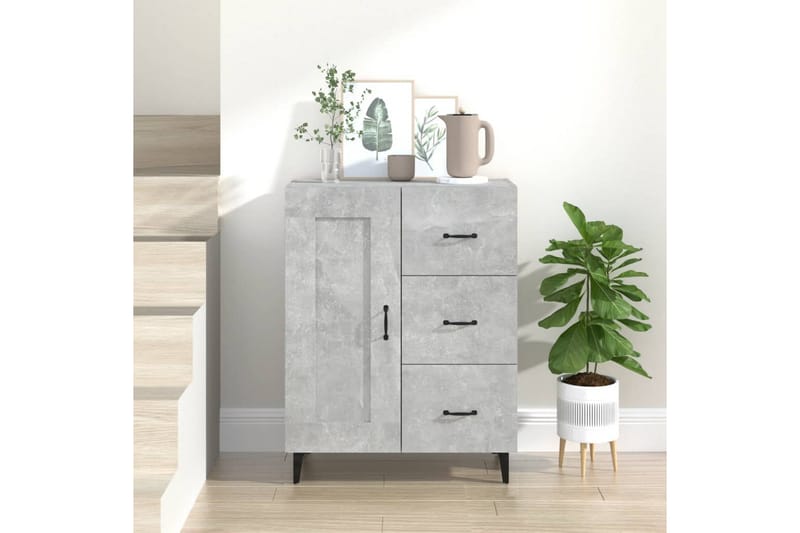 beBasic Skänk betonggrå 69,5x34x90 cm konstruerat trä - Förvaring - Förvaringsmöbler - Skänkar & sideboards