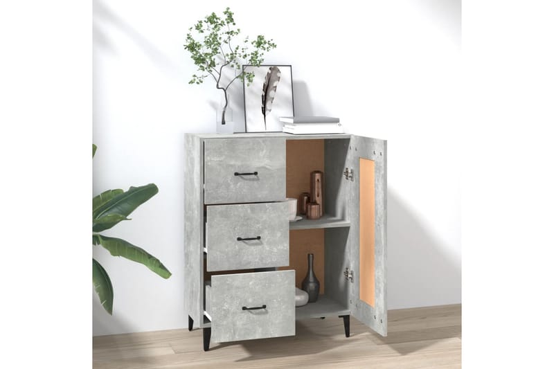 beBasic Skänk betonggrå 69,5x34x90 cm konstruerat trä - Förvaring - Förvaringsmöbler - Skänkar & sideboards