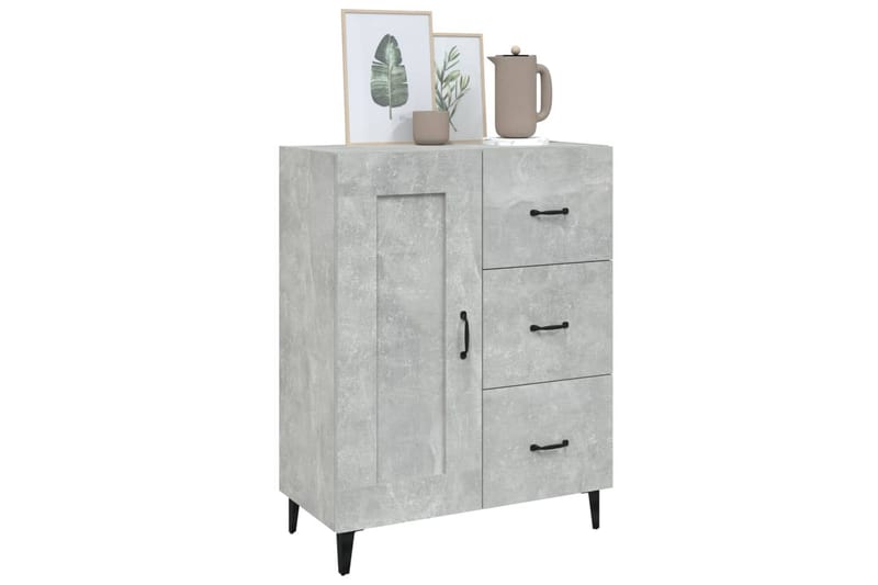 beBasic Skänk betonggrå 69,5x34x90 cm konstruerat trä - Förvaring - Förvaringsmöbler - Skänkar & sideboards