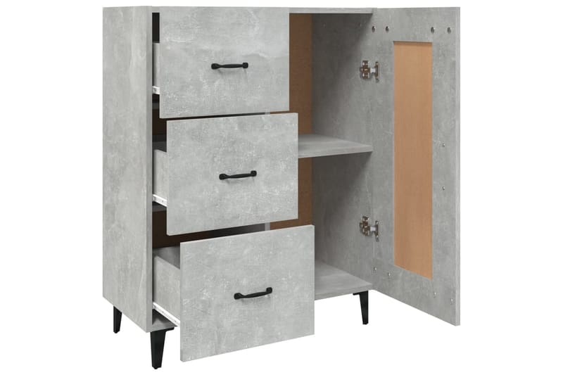 beBasic Skänk betonggrå 69,5x34x90 cm konstruerat trä - Förvaring - Förvaringsmöbler - Skänkar & sideboards