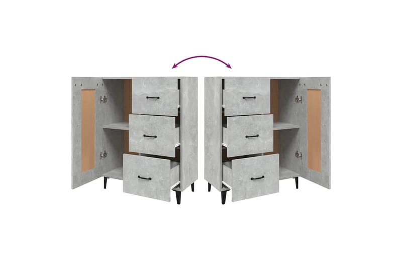 beBasic Skänk betonggrå 69,5x34x90 cm konstruerat trä - Förvaring - Förvaringsmöbler - Skänkar & sideboards