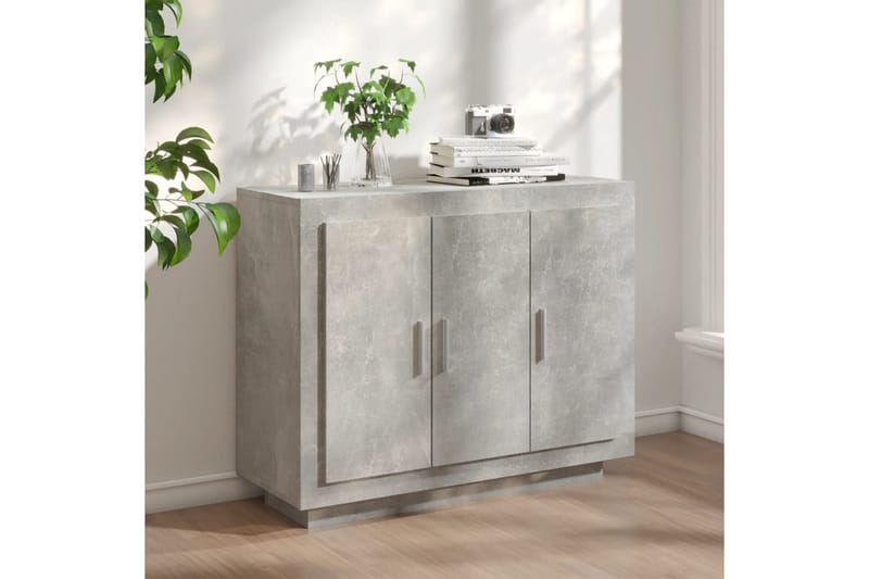 beBasic Skänk betonggrå 92x35x75 cm konstruerat trä - Förvaring - Förvaringsmöbler - Skänkar & sideboards