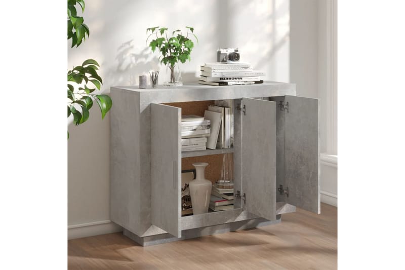 beBasic Skänk betonggrå 92x35x75 cm konstruerat trä - Förvaring - Förvaringsmöbler - Skänkar & sideboards