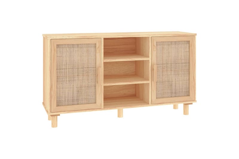 beBasic Skänk brun 105x30x60 cm massiv furu och naturlig rotting - Förvaring - Förvaringsmöbler - Skänkar & sideboards