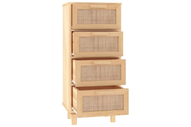 beBasic Skänk brun 40x30x90 cm massiv furu och naturlig rotting - Förvaring - Förvaringsmöbler - Skänkar & sideboards