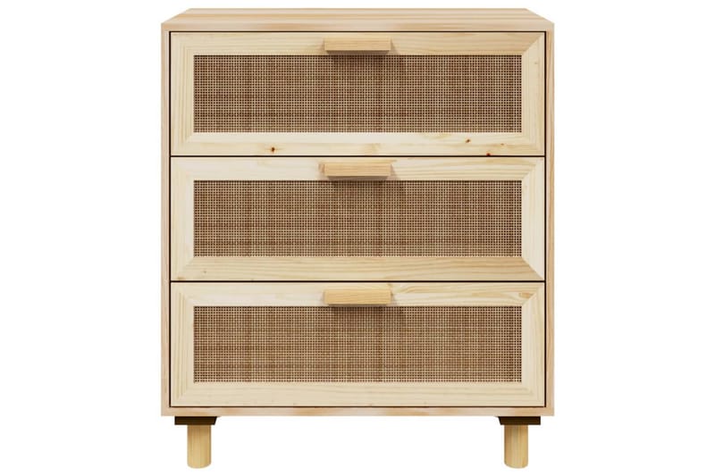 beBasic Skänk brun 60x30x70 cm massiv furu och naturlig rotting - Förvaring - Förvaringsmöbler - Skänkar & sideboards