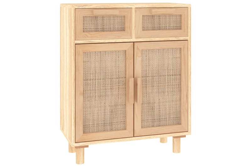 beBasic Skänk brun 60x30x75 cm massiv furu och naturlig rotting - Förvaring - Förvaringsmöbler - Skänkar & sideboards