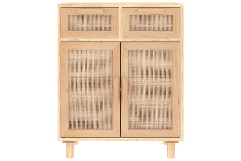beBasic Skänk brun 60x30x75 cm massiv furu och naturlig rotting - Förvaring - Förvaringsmöbler - Skänkar & sideboards