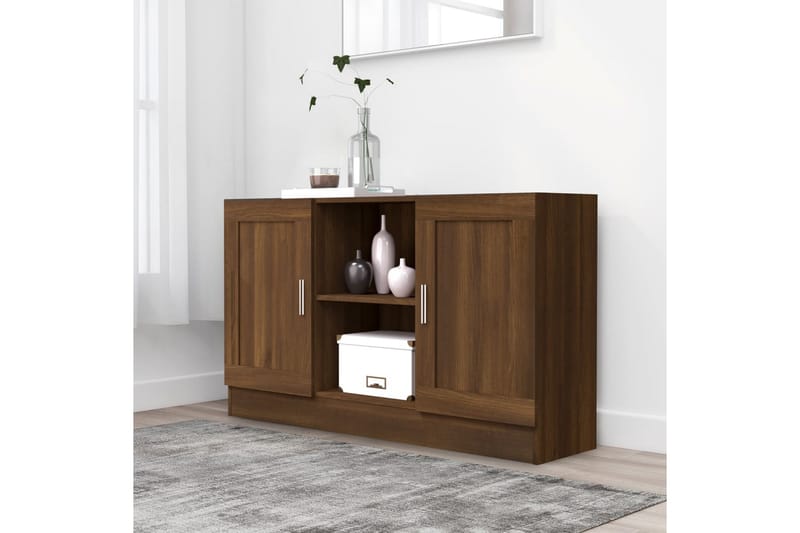 beBasic Skänk brun ek 120x30,5x70 cm konstruerat trä - Förvaring - Förvaringsmöbler - Skänkar & sideboards