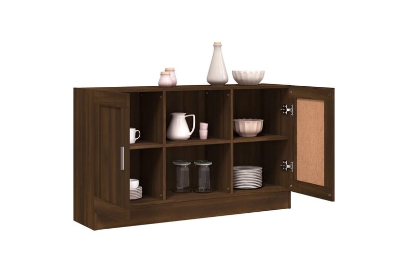beBasic Skänk brun ek 120x30,5x70 cm konstruerat trä - Förvaring - Förvaringsmöbler - Skänkar & sideboards