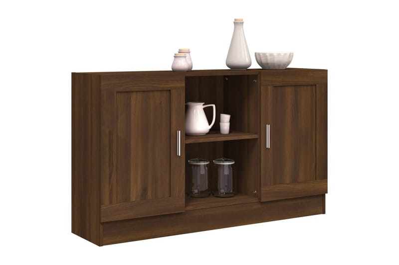 beBasic Skänk brun ek 120x30,5x70 cm konstruerat trä - Förvaring - Förvaringsmöbler - Skänkar & sideboards