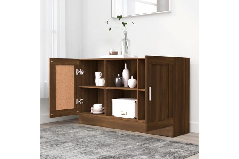 beBasic Skänk brun ek 120x30,5x70 cm konstruerat trä - Förvaring - Förvaringsmöbler - Skänkar & sideboards