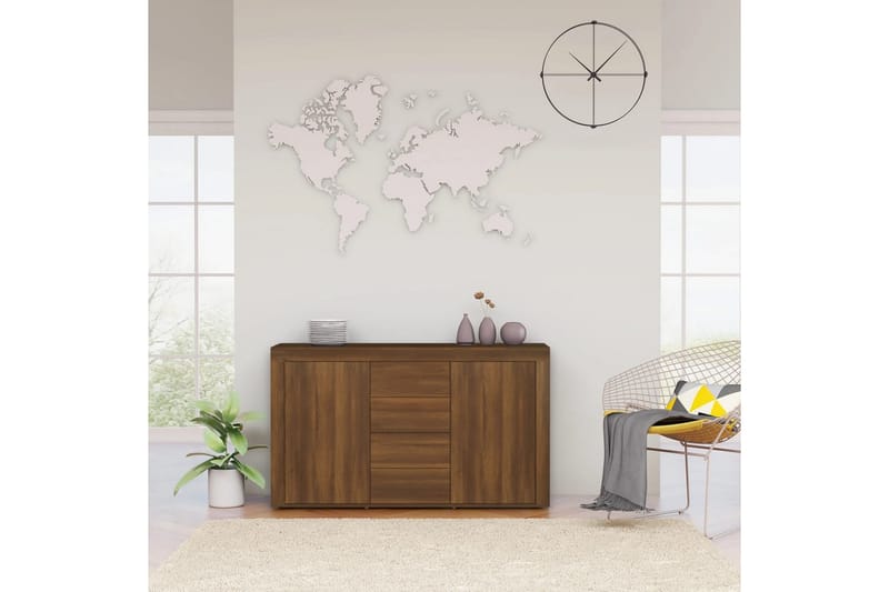 beBasic Skänk brun ek 120x36x69 cm konstruerat trä - Förvaring - Förvaringsmöbler - Skänkar & sideboards