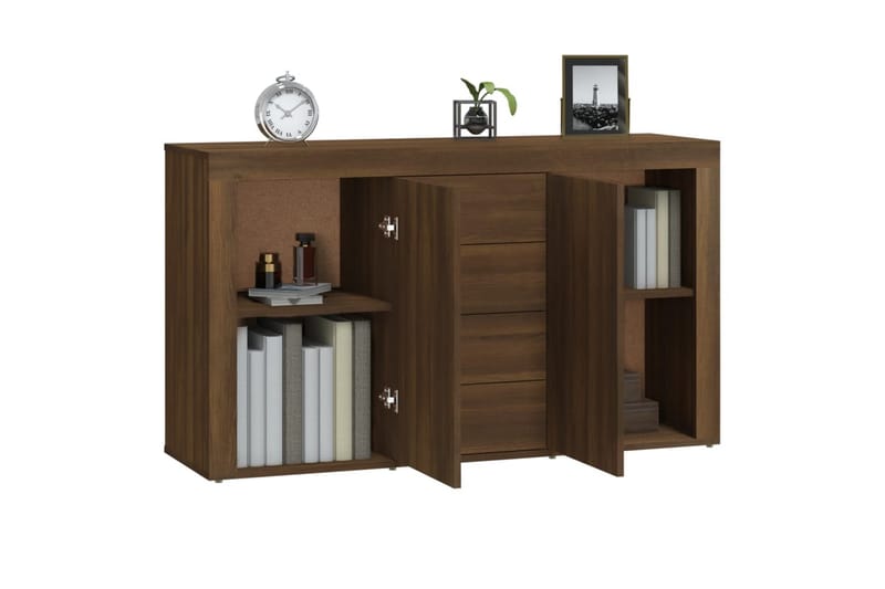 beBasic Skänk brun ek 120x36x69 cm konstruerat trä - Förvaring - Förvaringsmöbler - Skänkar & sideboards