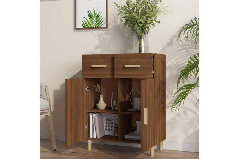 beBasic Skänk brun ek 69,5x34x89 cm konstruerat trä - Skänkar & sideboards