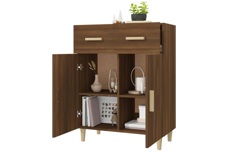 beBasic Skänk brun ek 69,5x34x89 cm konstruerat trä - Skänkar & sideboards