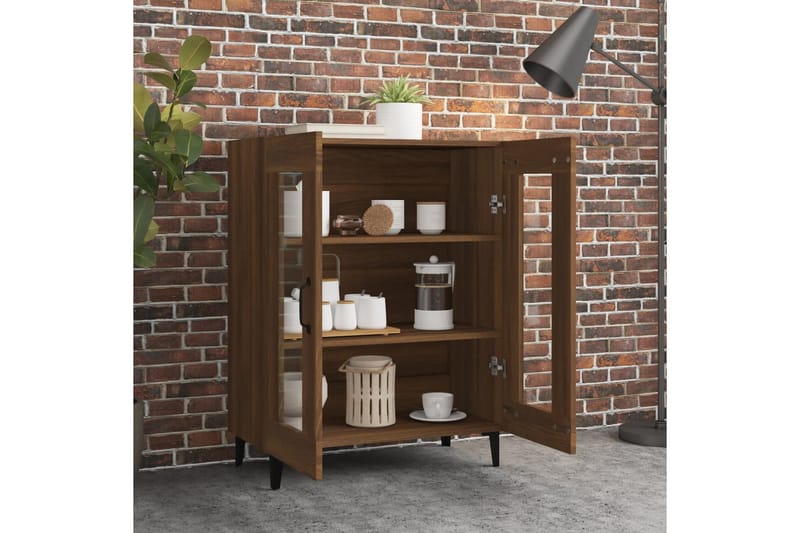 beBasic Skänk brun ek 69,5x34x90 cm konstruerat trä - Förvaring - Förvaringsmöbler - Skänkar & sideboards