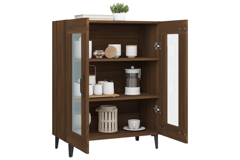 beBasic Skänk brun ek 69,5x34x90 cm konstruerat trä - Förvaring - Förvaringsmöbler - Skänkar & sideboards