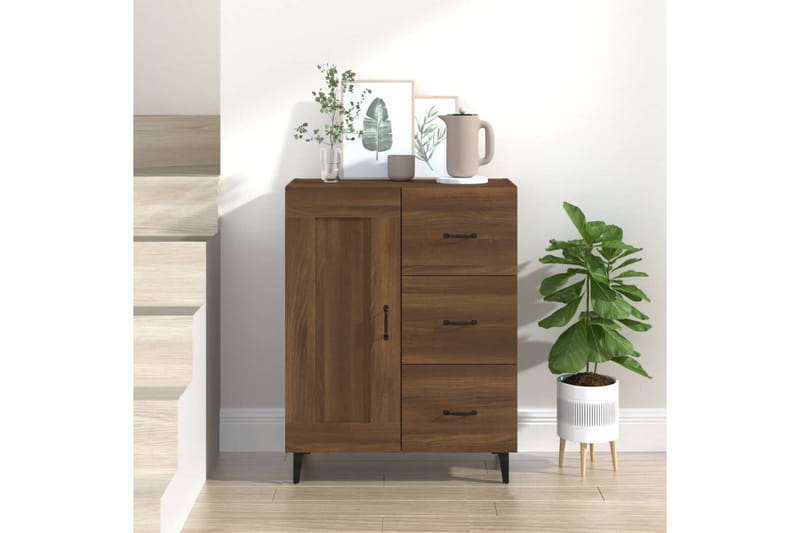 beBasic Skänk brun ek 69,5x34x90 cm konstruerat trä - Förvaring - Förvaringsmöbler - Skänkar & sideboards