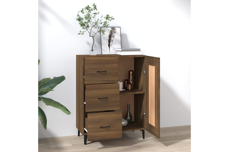 beBasic Skänk brun ek 69,5x34x90 cm konstruerat trä - Förvaring - Förvaringsmöbler - Skänkar & sideboards
