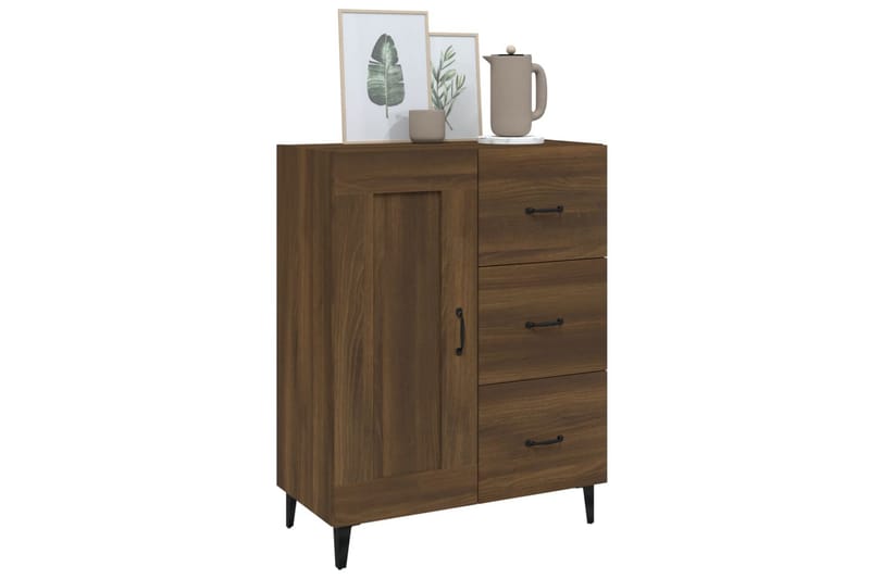 beBasic Skänk brun ek 69,5x34x90 cm konstruerat trä - Förvaring - Förvaringsmöbler - Skänkar & sideboards